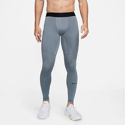 Nike Men's Pro Warm Training Tights In Smoke Grey/black