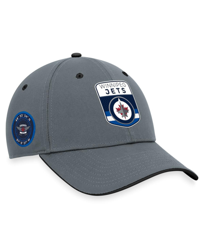 Shop Fanatics Men's  Gray Winnipeg Jets Authentic Pro Home Ice Flex Hat