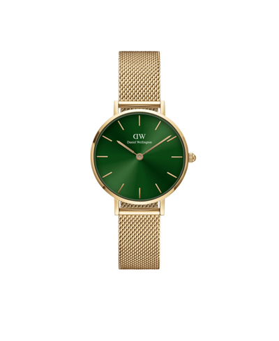 Shop Daniel Wellington Women's Petite Emerald 23k Gold Pvd Plated Stainless Steel Watch 28mm In Gold-tone