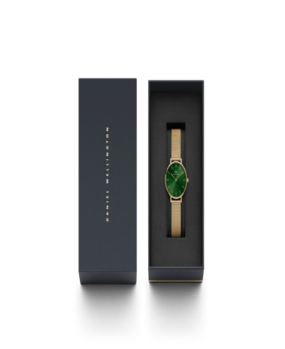 Shop Daniel Wellington Women's Petite Emerald 23k Gold Pvd Plated Stainless Steel Watch 28mm In Gold-tone