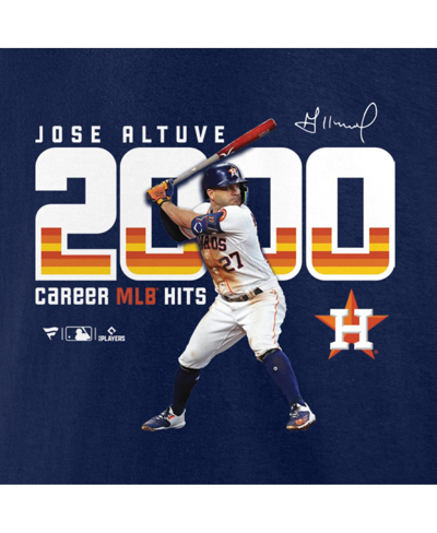 Shop Fanatics Men's  Jose Altuve Navy Houston Astros 2,000 Career Hits T-shirt