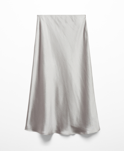 Shop Mango Women's Midi Satin Skirt In Gray
