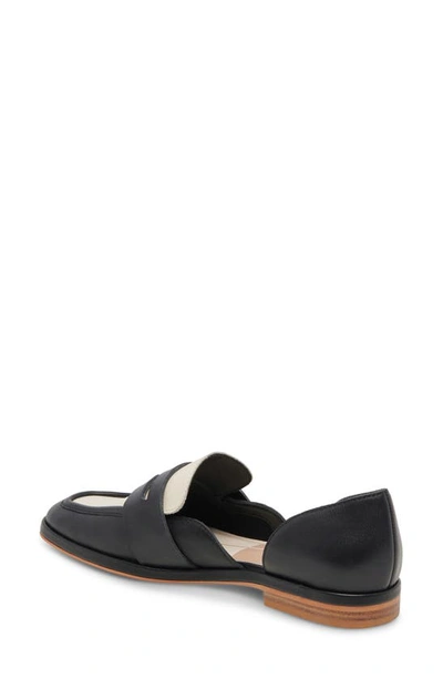 Dolce Vita Moyra D'orsay Penny Loafer In Black/ White Leather