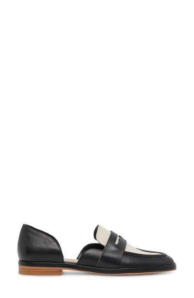 Dolce Vita Moyra D'orsay Penny Loafer In Black/ White Leather