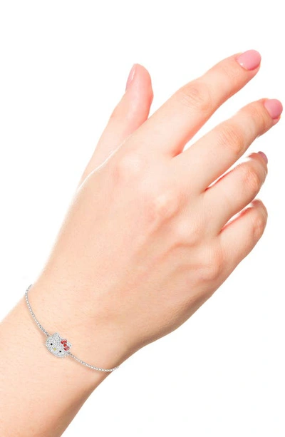 Hello Kitty ® Sterling Silver Pavé Cubic Zirconia  Charm Bracelet In Sterling Silver