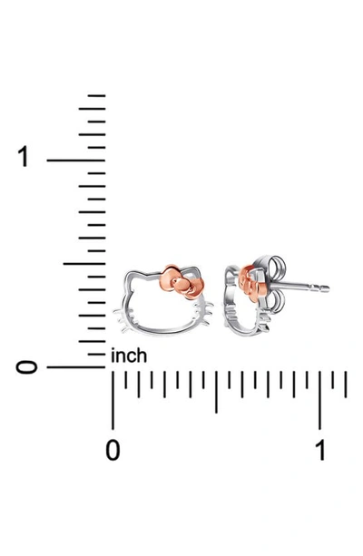 Hello Kitty Sterling Silver  Stud Earrings In Sterling Silver