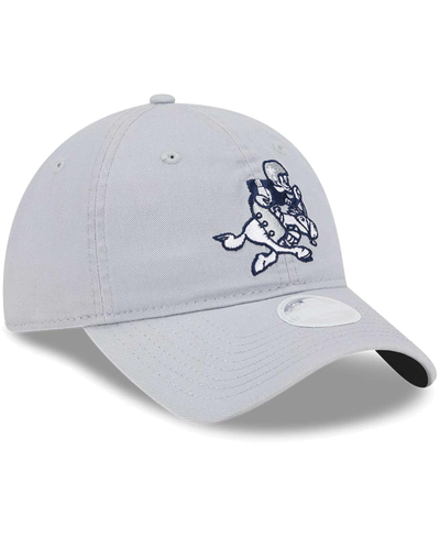 New Era Women's  Gray Dallas Cowboys Throwback Main Core Classic 2.0 9twenty Adjustable Hat In Gray