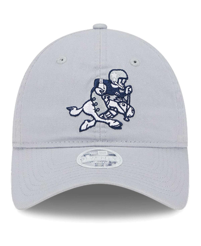 New Era Women's  Gray Dallas Cowboys Throwback Main Core Classic 2.0 9twenty Adjustable Hat In Gray