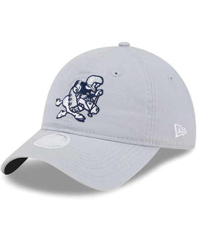 New Era Women's  Gray Dallas Cowboys Throwback Main Core Classic 2.0 9twenty Adjustable Hat In Gray