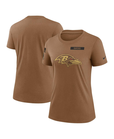 Shop Nike Women's  Brown Baltimore Ravens 2023 Salute To Service Legend Performance T-shirt