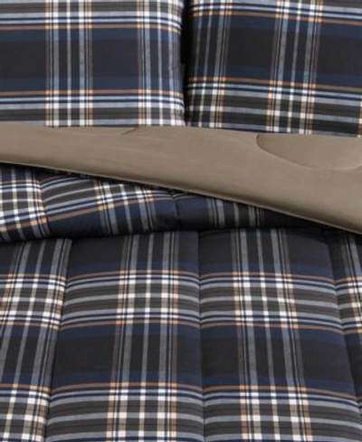 Shop Wrangler City Flats Plaid Reversible Comforter Sets In Navy