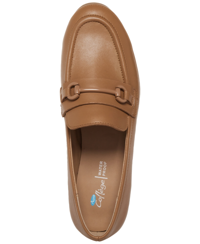 Shop Aqua College Women's Waterproof Bossy Slip-on Loafer Flats In Tan Leather