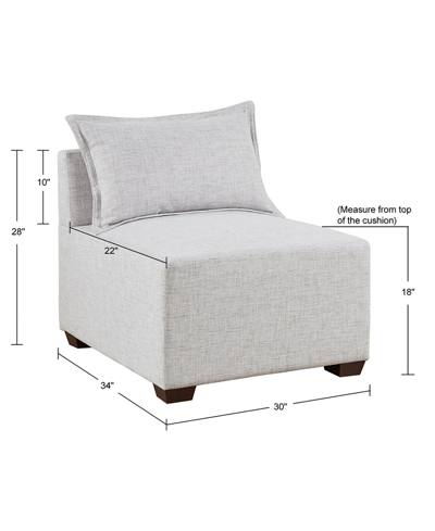 Shop Ink+ivy 30" Molly Wide Fabric Modular Armless Chair In Ivory