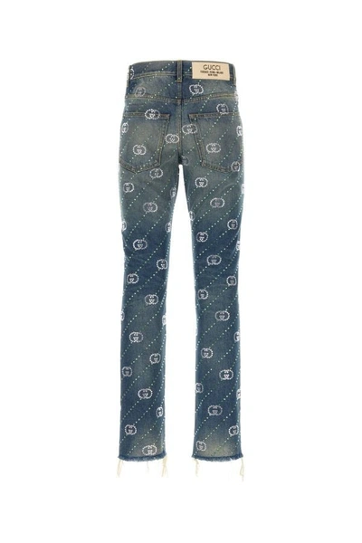 Shop Gucci Man Denim Jeans In Blue