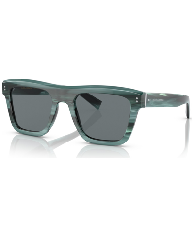 Shop Dolce & Gabbana Dnu- Men's Low Bridge Fit Sunglasses, Dg4420f In Blue Horn
