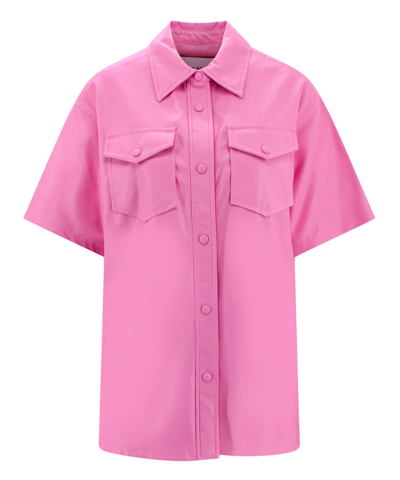Shop Stand Studio Short Sleeve Shirt In Pink