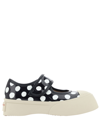 Shop Marni Mary Jane Sneakers In Black