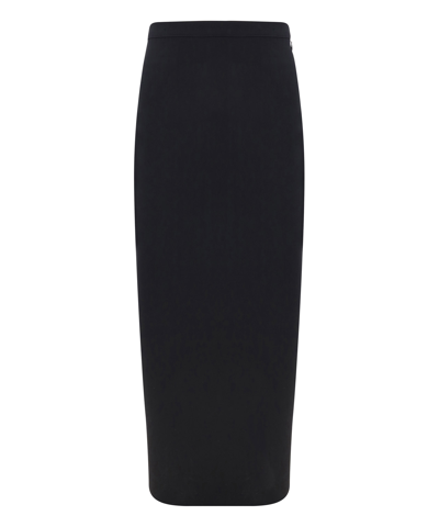 Shop Lanvin Fluid Midi Skirt In Black
