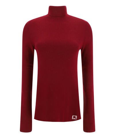 Shop Burberry Roll-neck Sweater In Violet