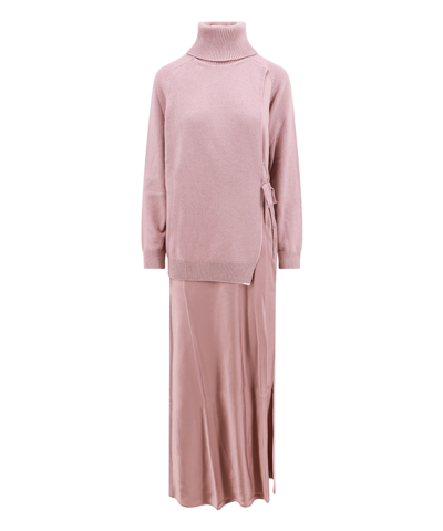 Shop Semicouture Long Dress In Pink