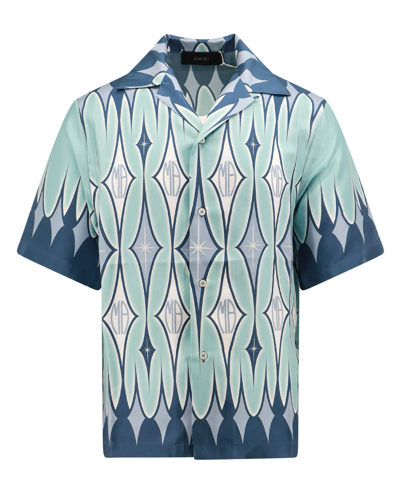 Shop Amiri Argyle Short Sleeve Shirt In Multicolor