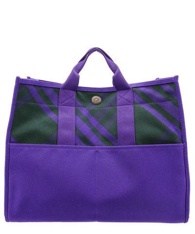 Shop Burberry Tote Bag In Violet