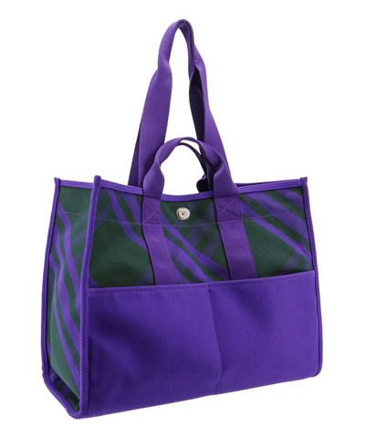 Shop Burberry Tote Bag In Violet