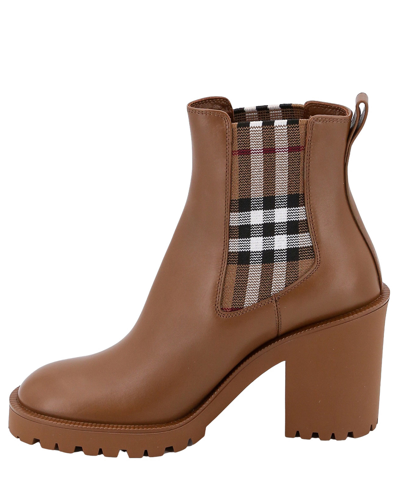 Shop Burberry Heeled Boots In Brown