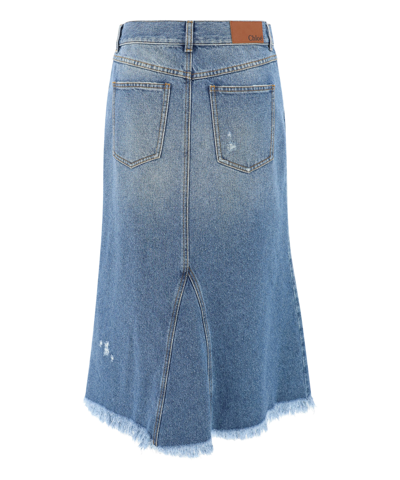 Shop Chloé Midi Skirt In Blue