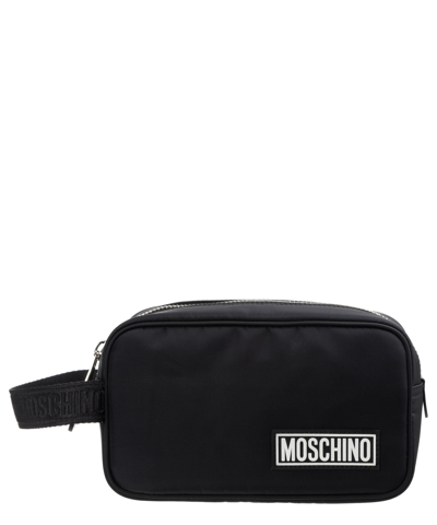 Shop Moschino Toiletry Bag In Black
