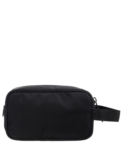 Shop Moschino Toiletry Bag In Black