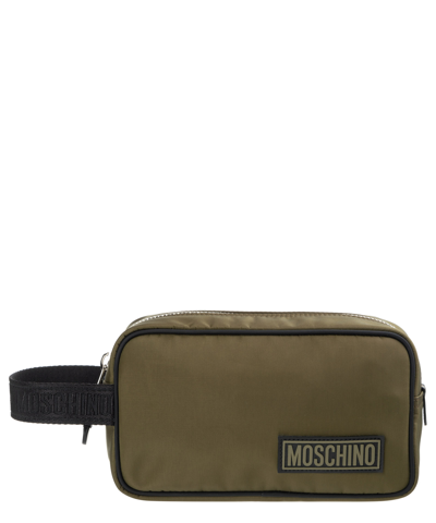 Shop Moschino Toiletry Bag In Green