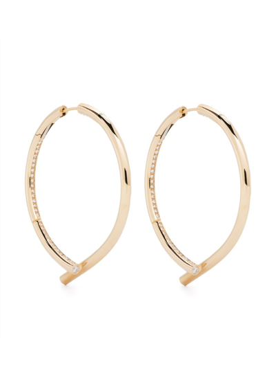 Shop Tabayer 18k Yellow Gold Oera Diamond Hoop Earrings