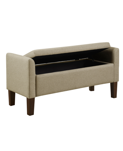 Shop 510 Design 44" Blaire Wide Fabric Flip-top Upholstered Storage Bench In Taupe