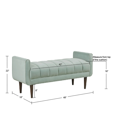 Madison Park 48" Linea Wide Fabric Upholstered Modern Accent Bench In Seafoam
