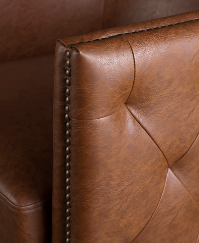 Madison Park Capstone Swivel Tufted Chair In Brown