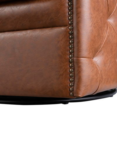 Madison Park Capstone Swivel Tufted Chair In Brown