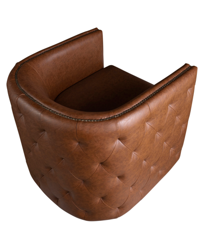 Madison Park Capstone Swivel Tufted Chair In Brown