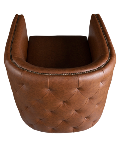 Madison Park Capstone Swivel Tufted Chair In Brown
