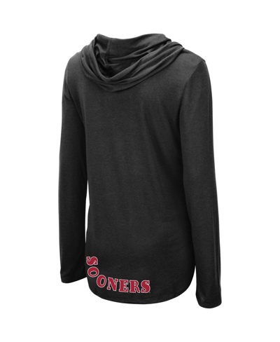 Colosseum Women's  Black Wisconsin Badgers My Lover Lightweight Hooded Long Sleeve T-shirt In Black
