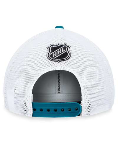 Shop Fanatics Men's  Black San Jose Sharks Authentic Pro Rink Trucker Adjustable Hat