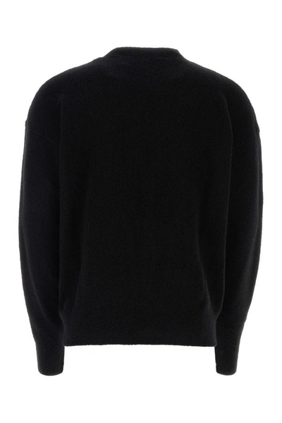 Shop Palm Angels Man Black Stretch Wool Blend Sweater