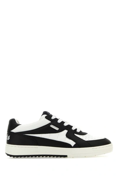 Shop Palm Angels Man Two-tone Leather Palm University Sneakers In Multicolor