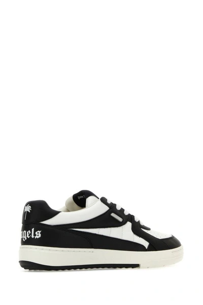 Shop Palm Angels Man Two-tone Leather Palm University Sneakers In Multicolor