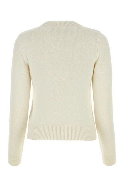 Shop Palm Angels Woman Ivory Wool Blend Sweater In White