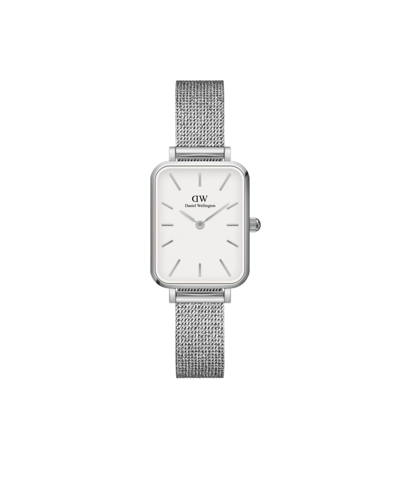 Shop Daniel Wellington Women's Quadro Sterling Silver-tone Stainless Steel Watch 20 X 26mm