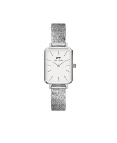 Daniel Wellington Women's Quadro Sterling Silver-tone Stainless Steel Watch 20 X 26mm In Silver