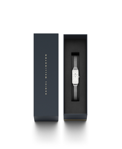 Daniel Wellington Women's Quadro Sterling Silver-tone Stainless Steel Watch 20 X 26mm In Silver