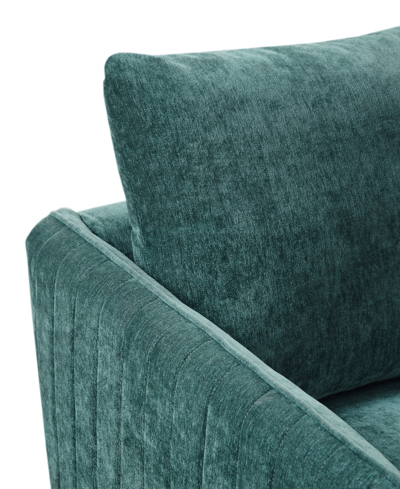 Madison Park 29.5" Kaley Wide Fabric Upholstered 360 Degree Swivel Chair In Green
