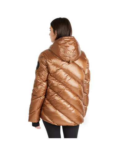 Pajar Women's Nelli Short Puffer Jacket With Fixed Hood In Copper